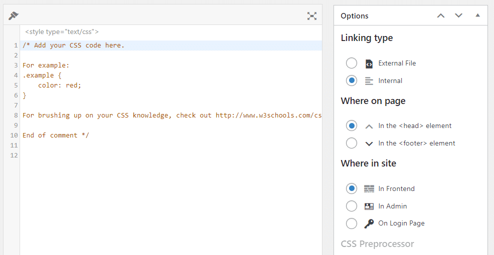 adding custom css in wordpress