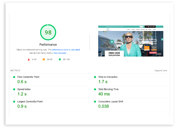 RawlinsLaw Pagespeed Optimization
