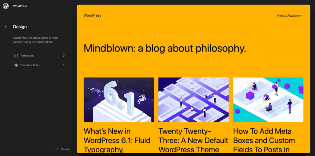 Revamped site editor interface