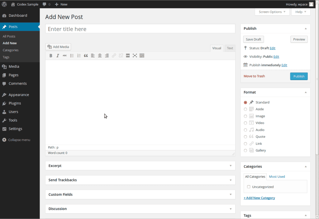 Add content to your WordPress website 
