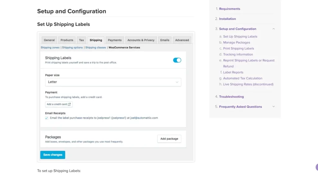 Shipping settings in WooComeerece 