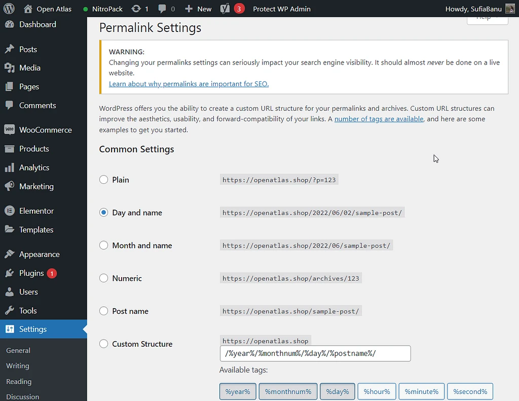 permalink-page-on-wordpress
