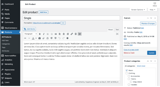 Add and edit the type of products you want to add to start your online store 