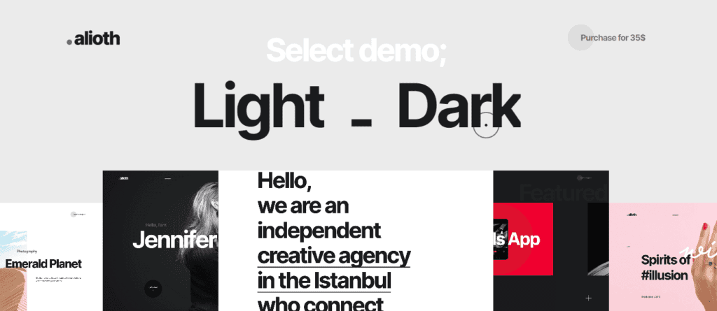 Alioth landing page template 