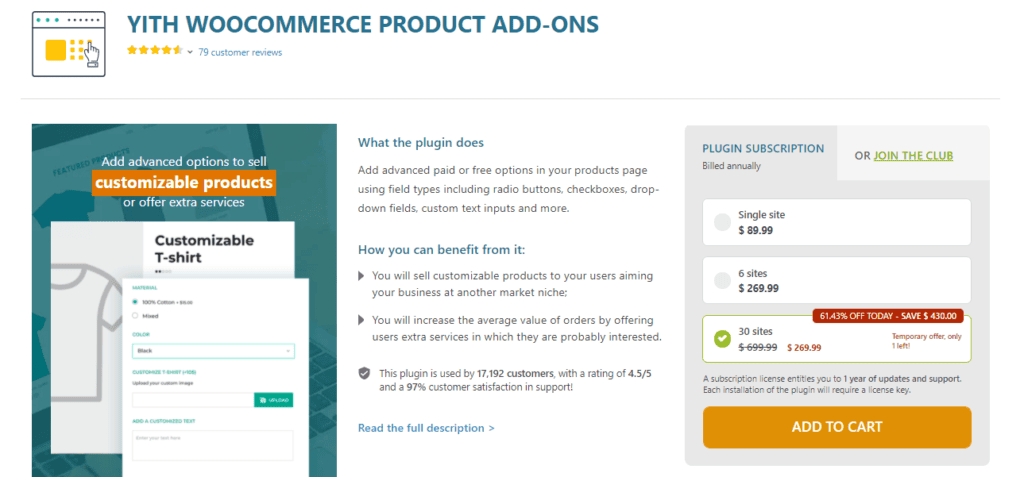 YITH WooCommerce Product Add-Ons