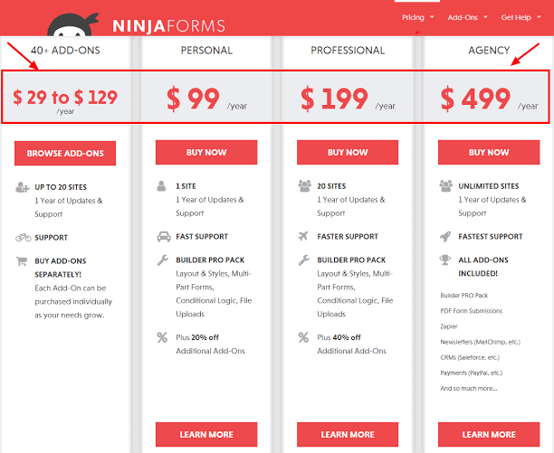 ninja-forms-pricing