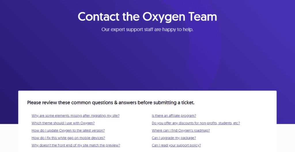 Oxygen support