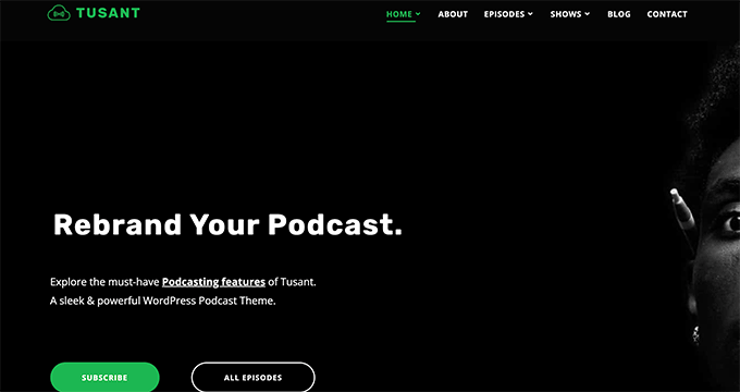 Tusant - wordpress podcast theme