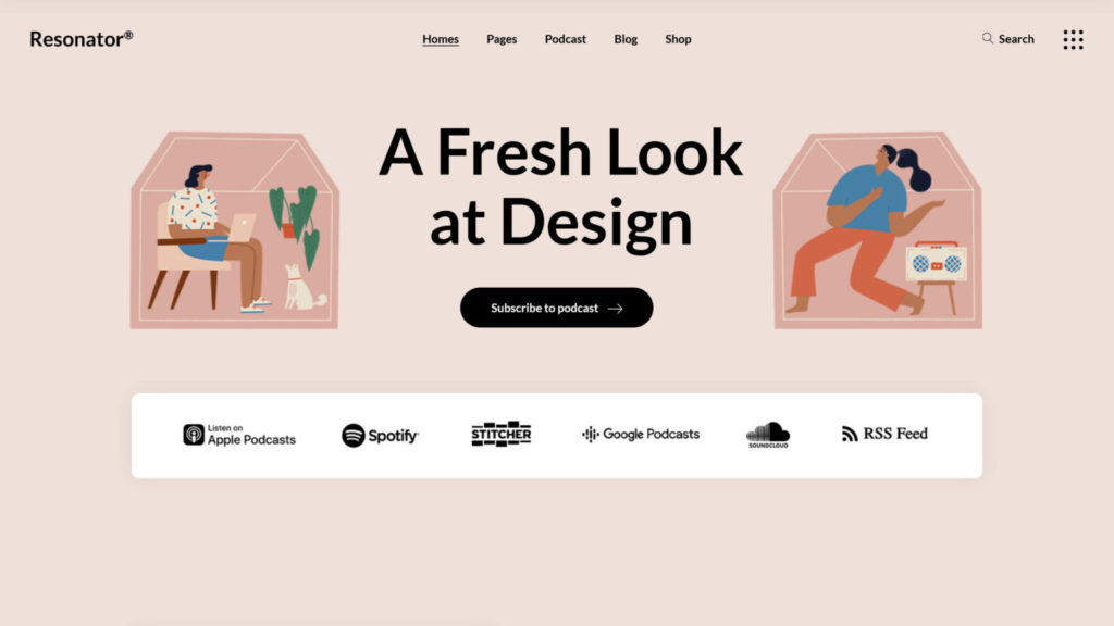 Resonator - WordPress podcast theme