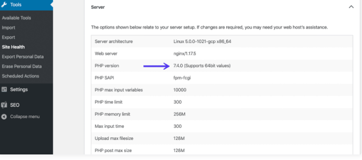 Update PHP 