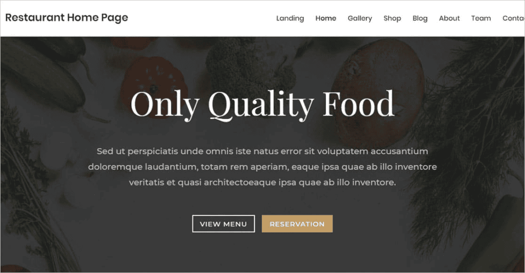 WordPress Restaurant Website Theme