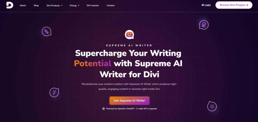 divi-supreme-ai-writer | Best wordpress ai plugins