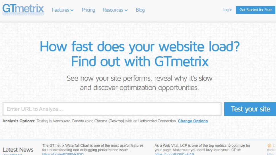 Gtmetrix-website speed test tools