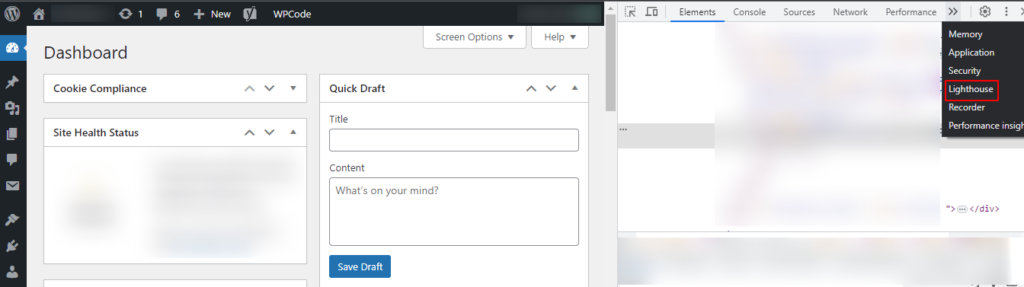 performance-tab-google-chrome-lighthouse-wp-admin-panel