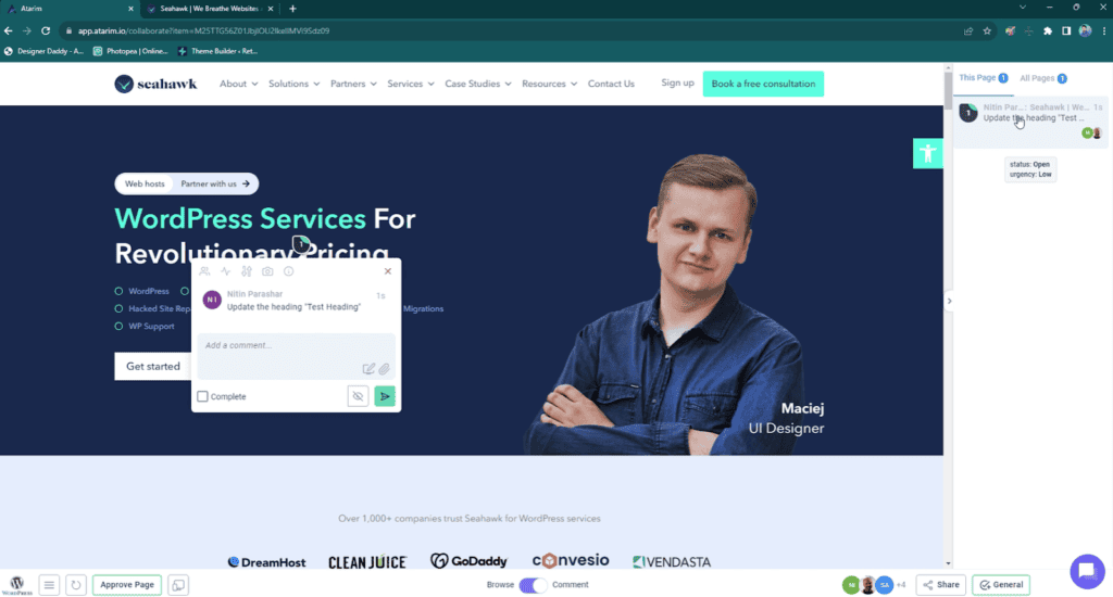 Atarim review - Visual Collaboration Board Feature