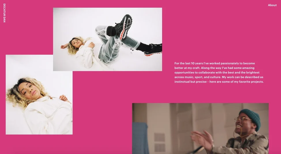 Decatur Dan's interactive portfolio website allows users to drag and resize elements