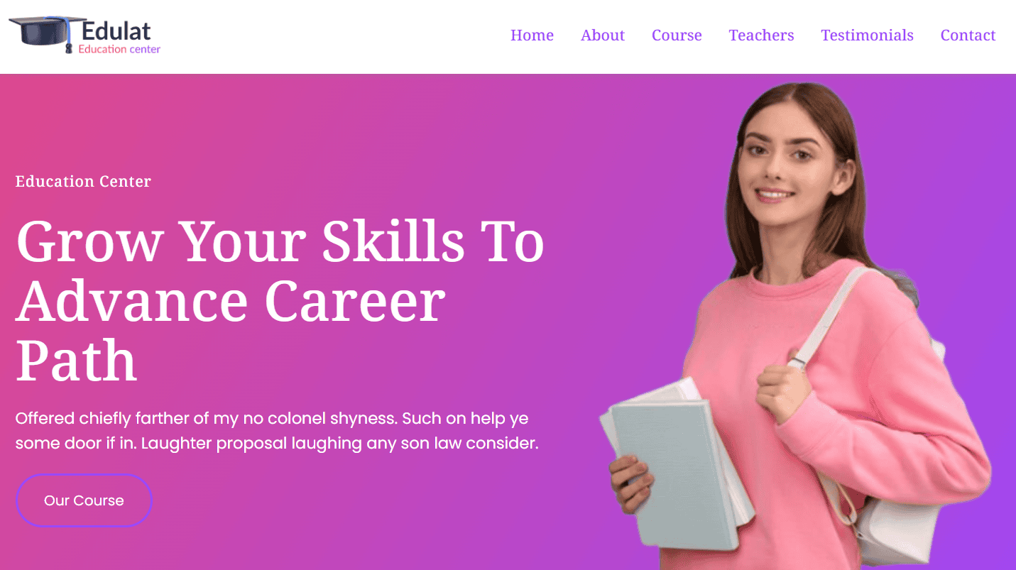 fast WordPress education template