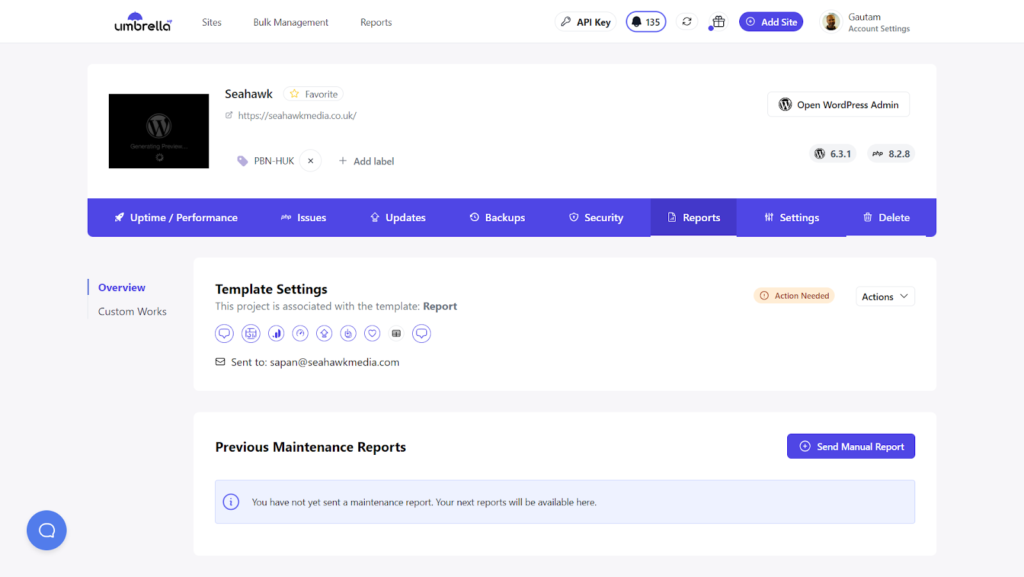 WP Umbrella Automated Maintenance Reports