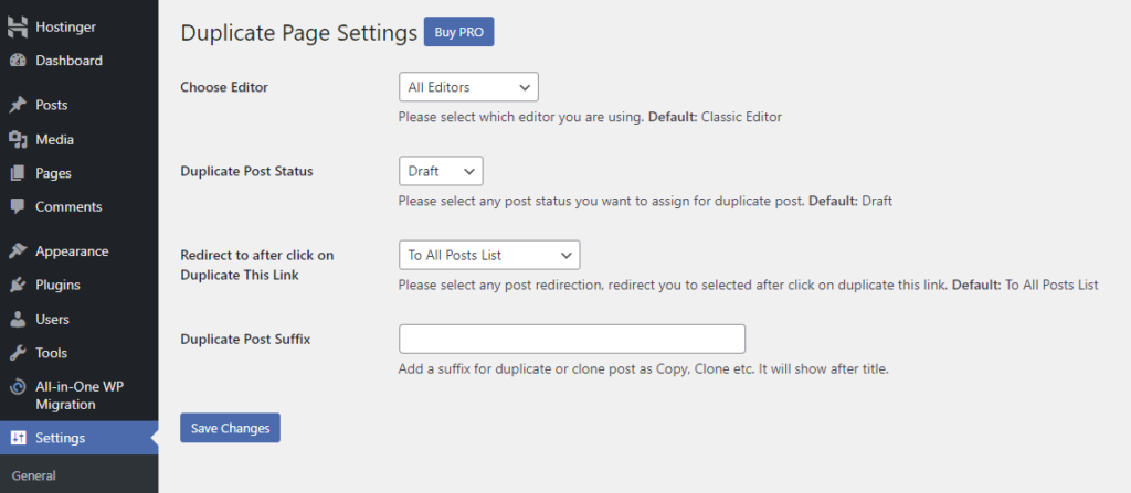 duplicate-page-plugin-configuration