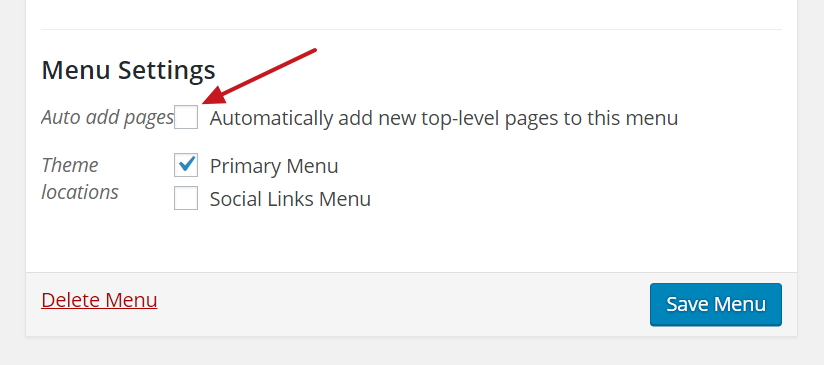 Menu page