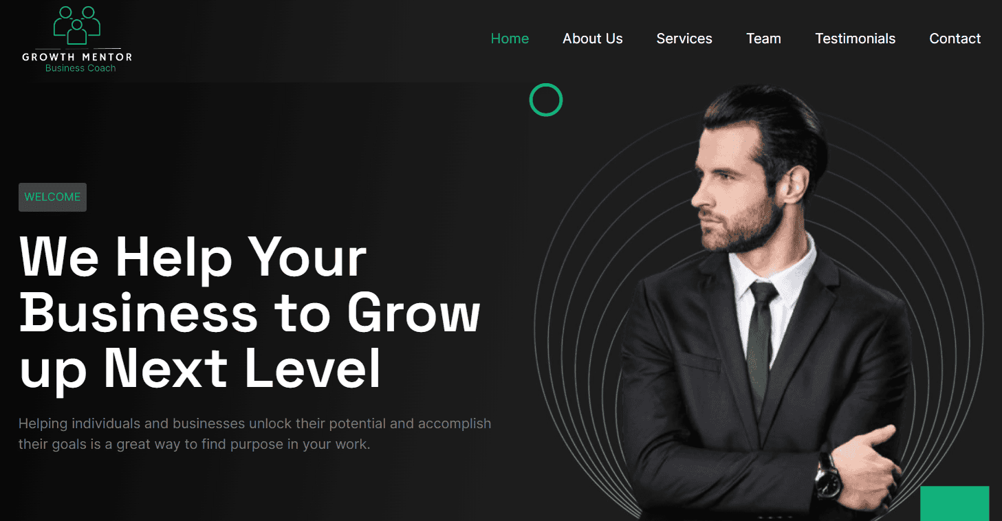 business coach website template
