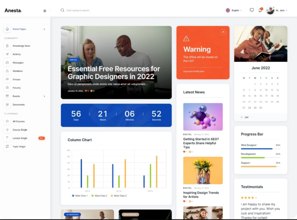 Anesta – Intranet, Extranet, Community and BuddyPress WordPress Theme