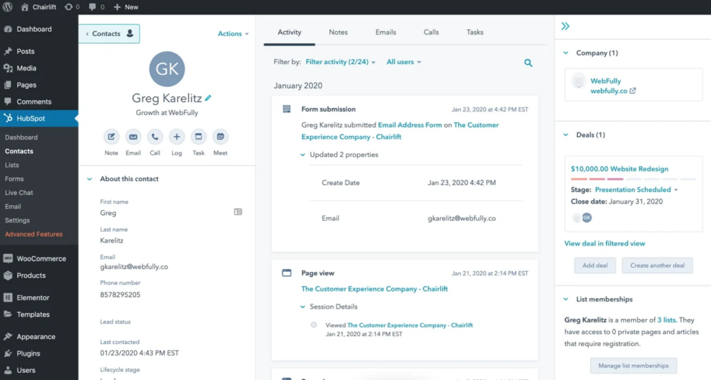 Hubspot WordPress Plugin