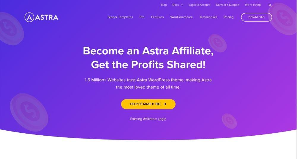Astra affiliate program