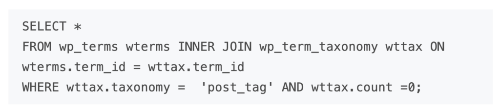 Remove Stale Tags to improve WordPress Database Performance