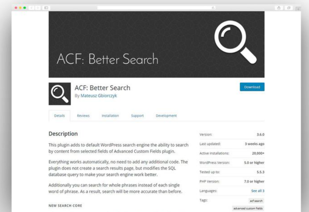ACF Better Search