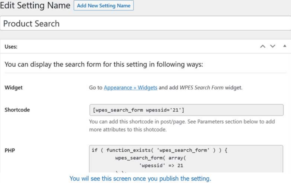 WP Extended Search