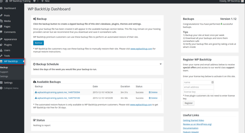 WordPress-backup 
