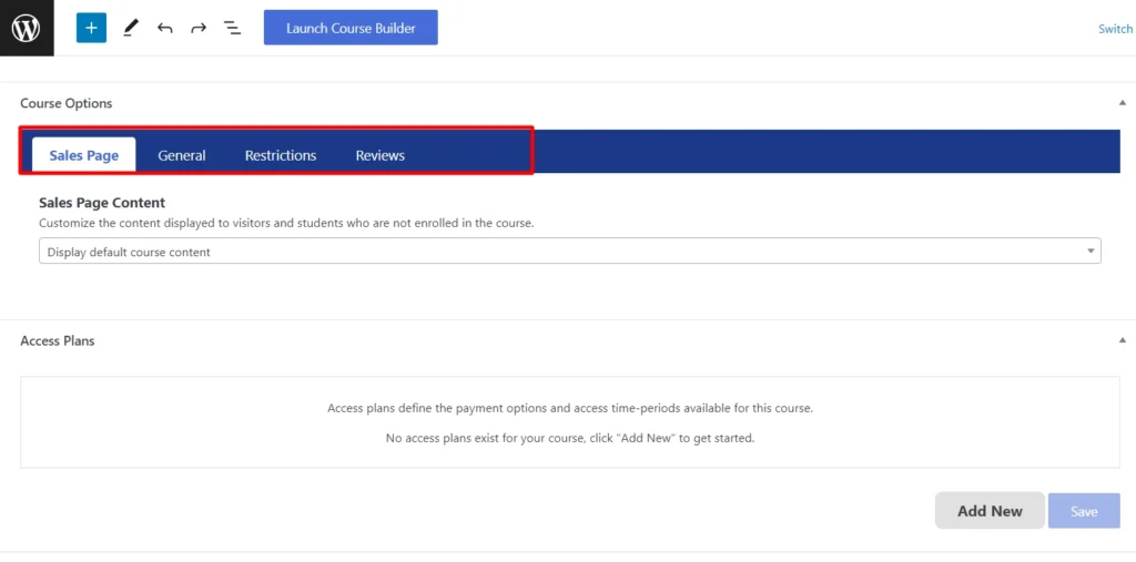 course-options
