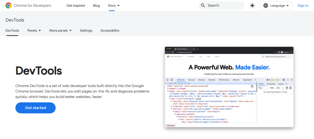 developer.chrome-best-debugging-tool-for-website-developer
