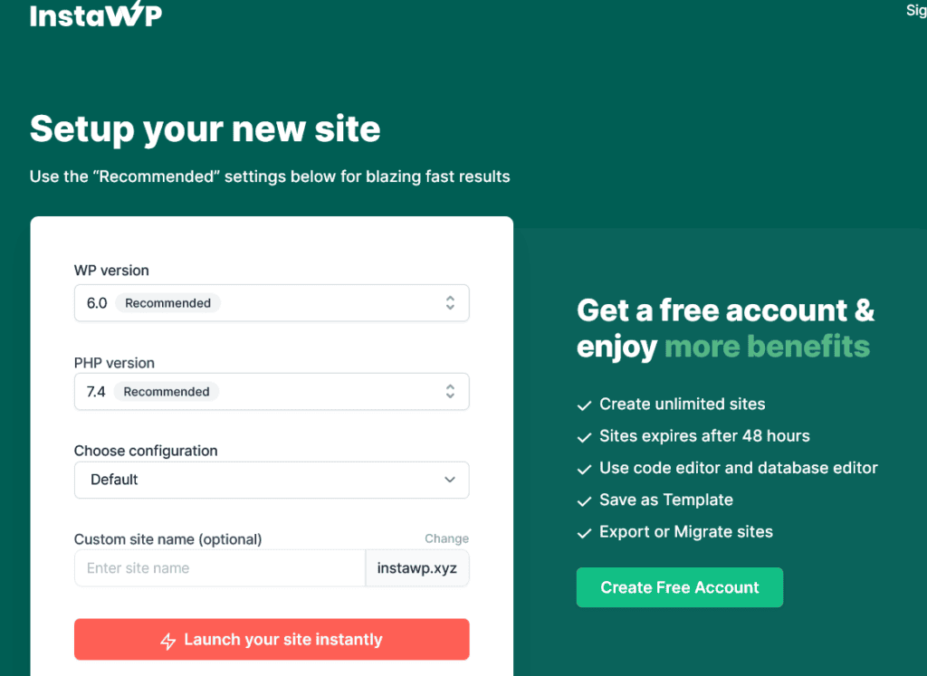 instawp-wordpress-sandbox