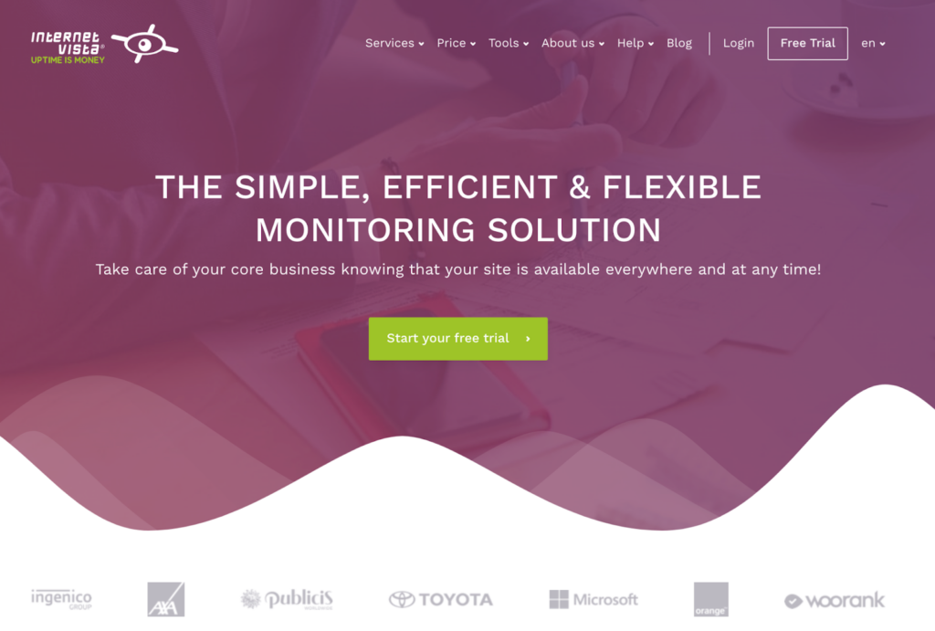 Internet Vista for monitoring WordPress