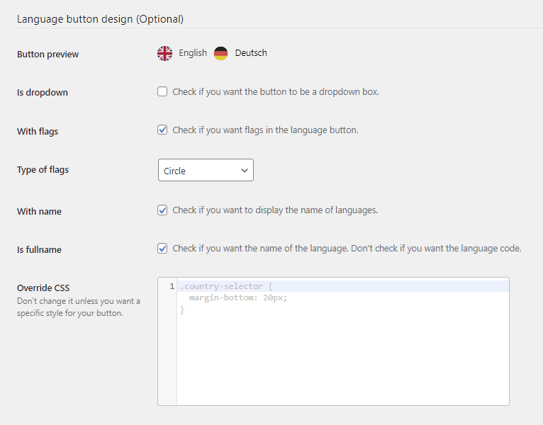 Configure the Weglot setting