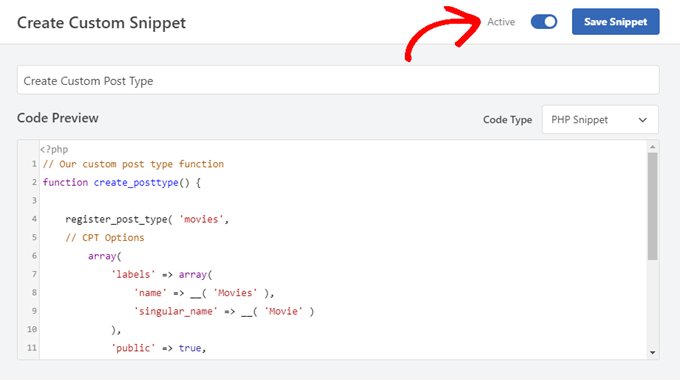 creating custom snippet