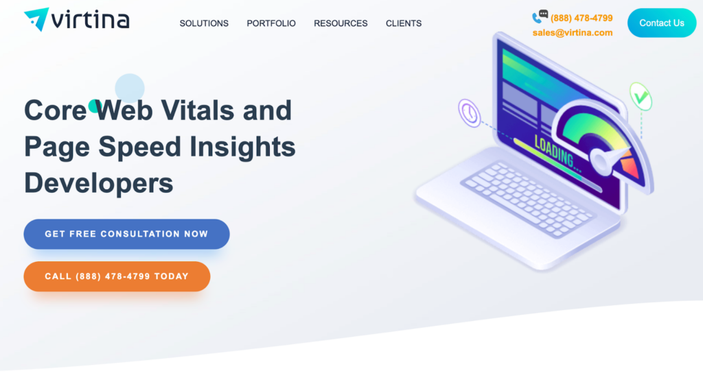 Virtina WordPress core web vitals