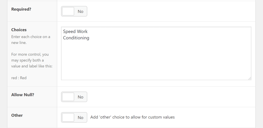 Advanced custom fields