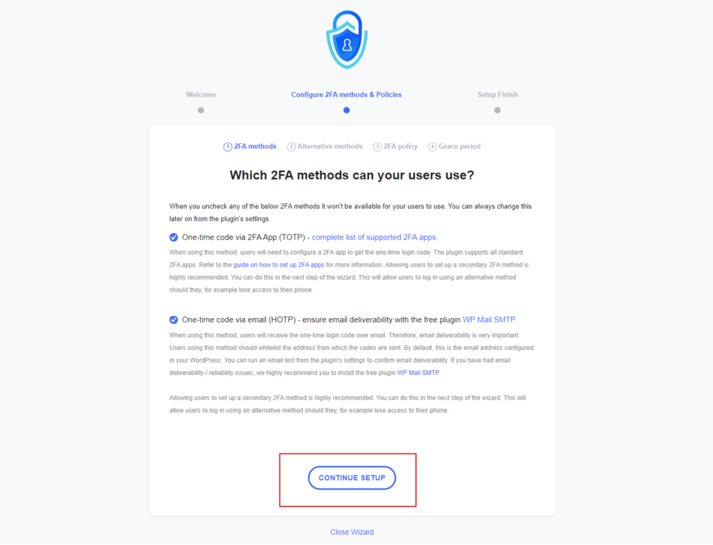 configure-two-factor authentication-wordpress-plugin