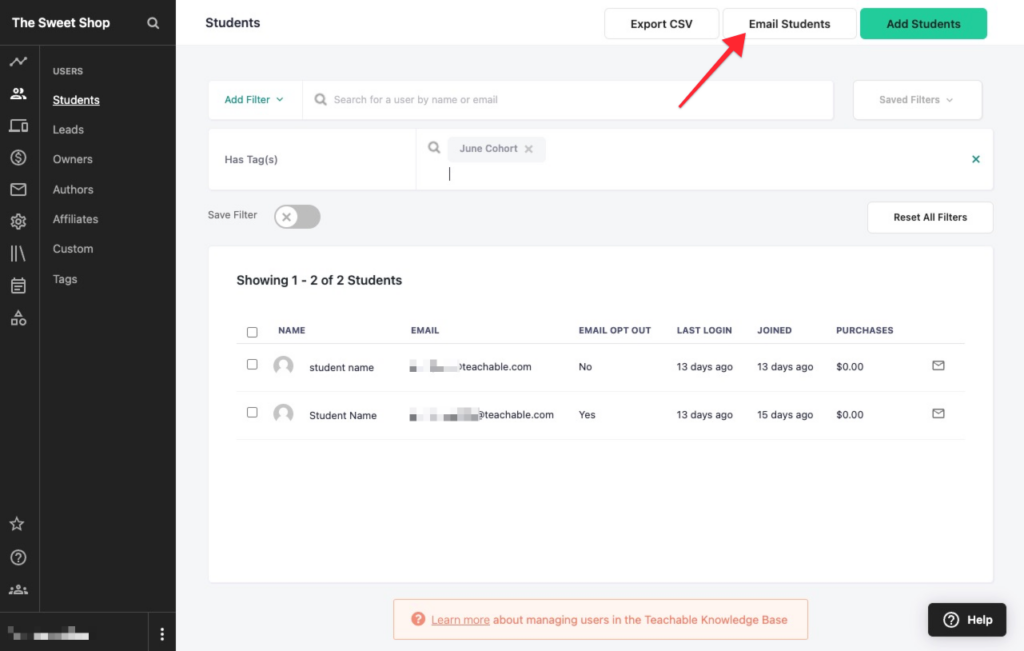 LearnDash vs.Teachable: Email