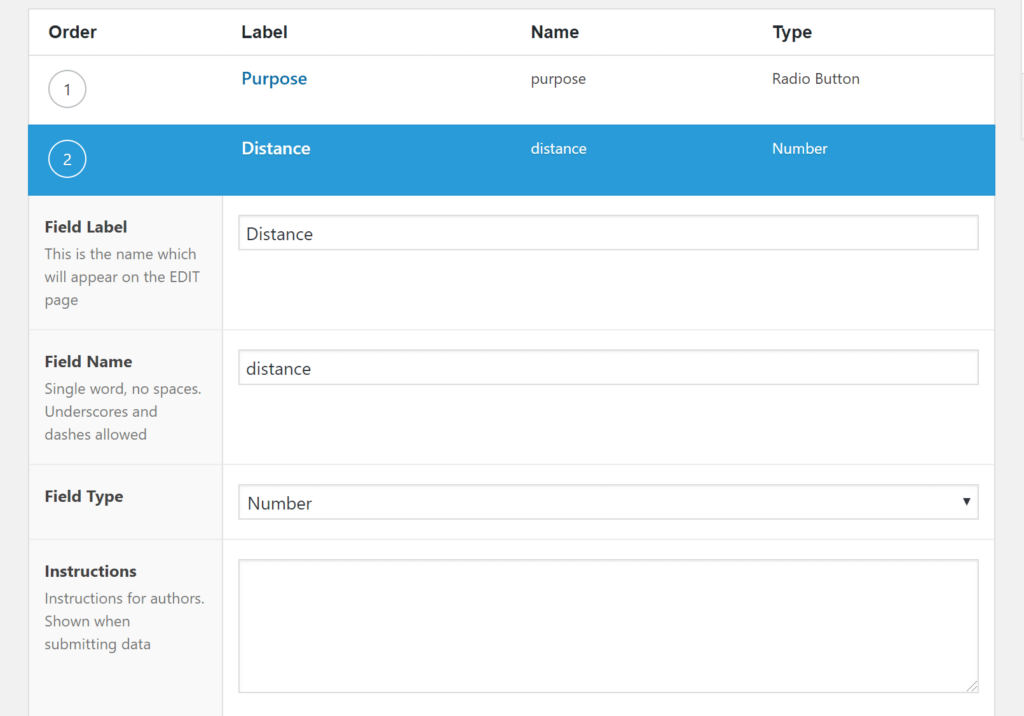 Advanced custom fields