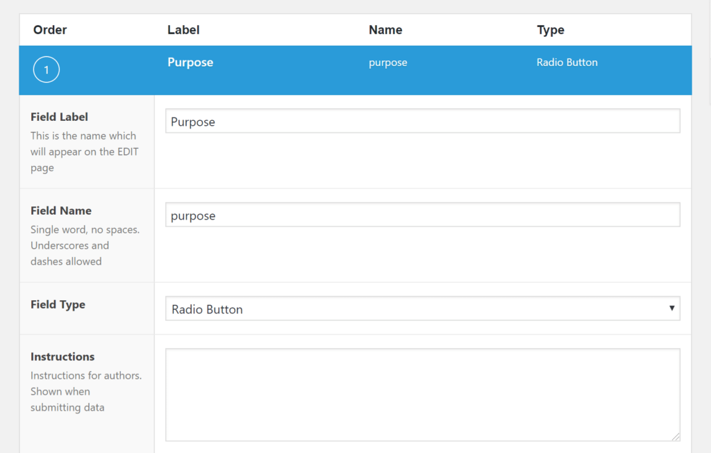 Advanced custom fields