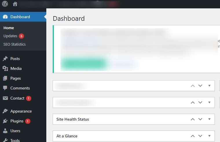 create-wordpress-website-admin-area