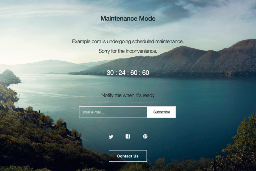 WordPress Maintenance Mode