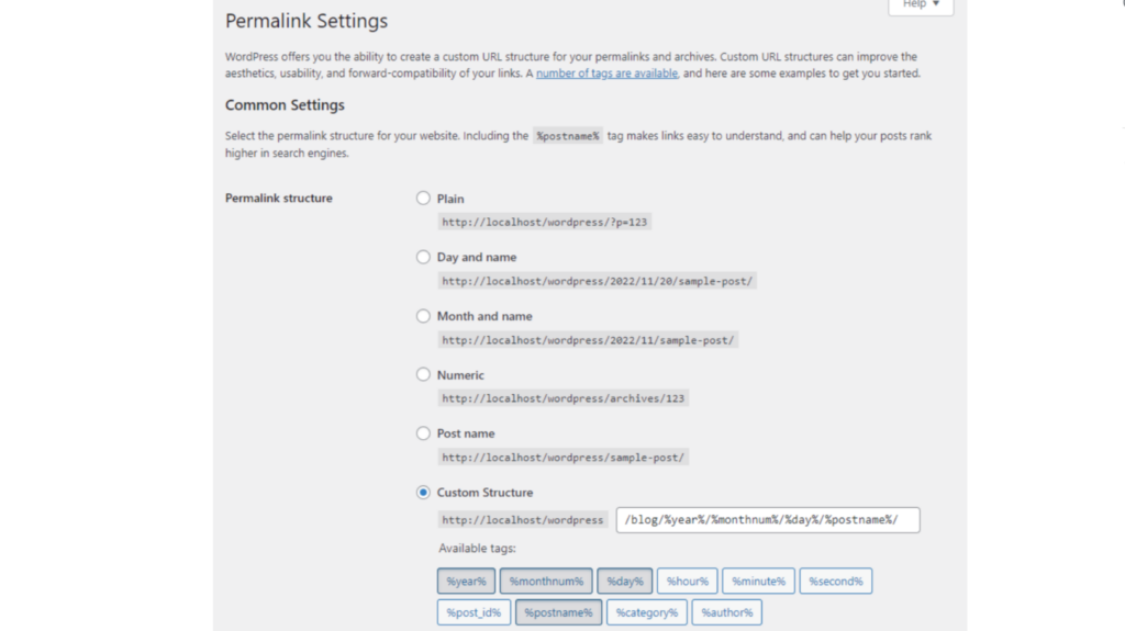 permalink-settings