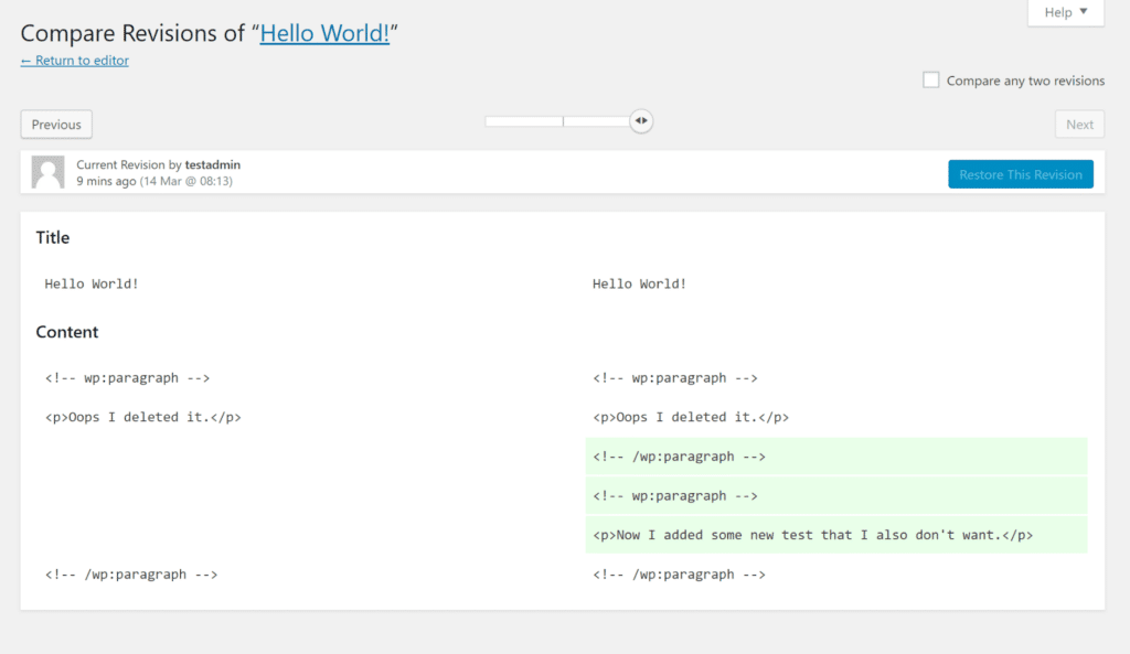 How to Undo Changes in WordPress