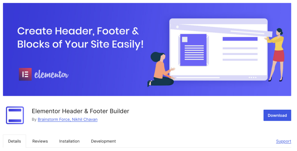 Elementor Header and Footer Builder