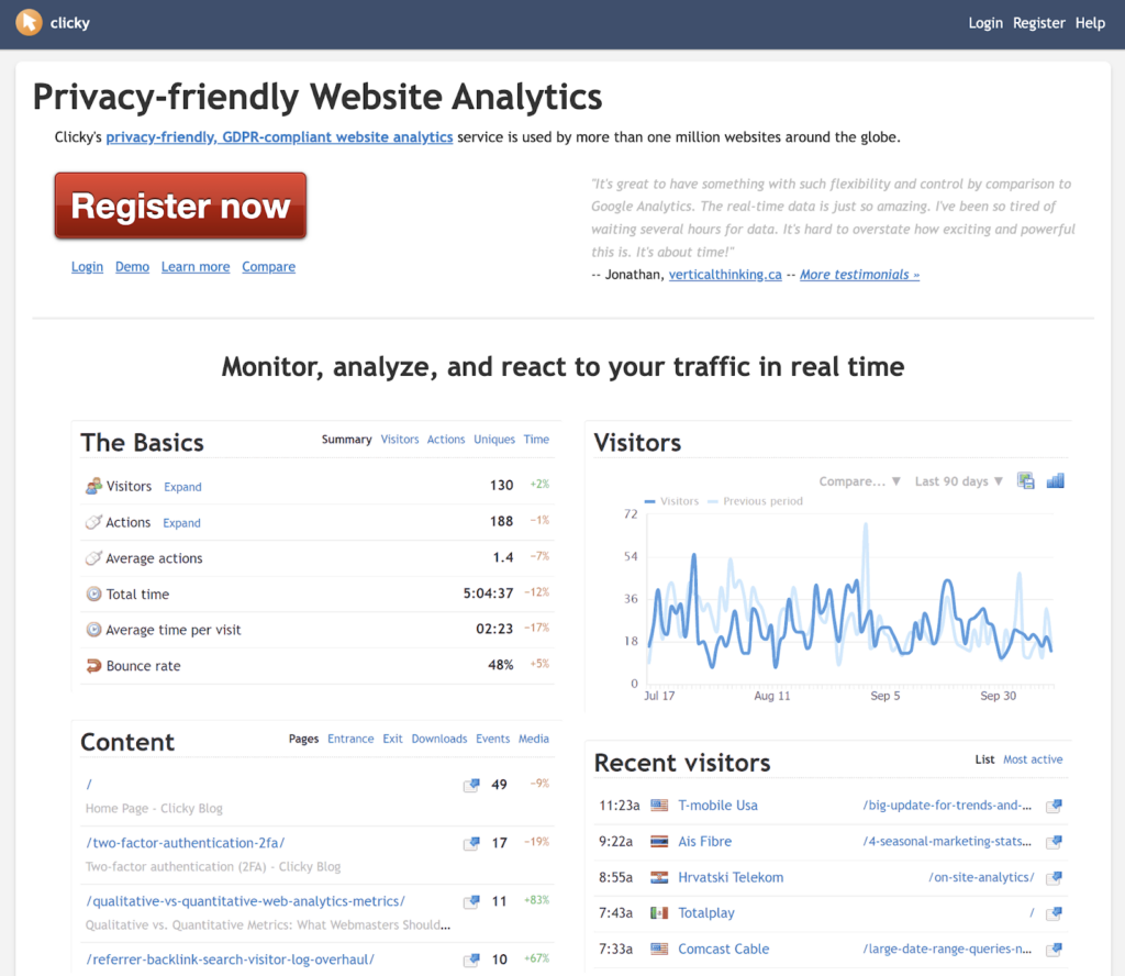 Clicky_Google Analytics Alternatives